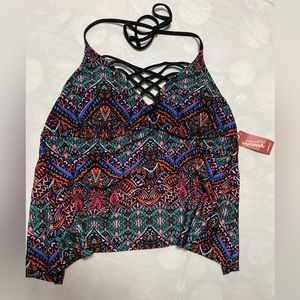 Arizona Jean Co Tankini Bathing Suite Top. Size XL. Multi-Colored New with Tags